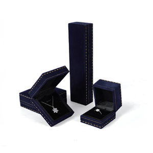 Factory Customized Logo Accepted Luxury High-end Liner Square Velvet Jewelry Box for <b>Rings</b> Pendants Earrings Bracelets Necklaces - Product Image 5