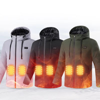 Veste chauffante imperméable à 9 zones, veste d'hiver chauffante coupe-vent pour homme