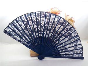 Éventail pliant en papier à baleines de bambou de 21 cm, design personnalisé, portable et publicitaire, éventail de rave à peindre soi-même - Product Image 5