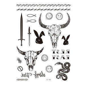 Autocollant tatouage pour visage, étiquette, tête de taureau, cou, main au dos, Design Sexy, pour corps, femme, étanche, Henna, 1 pièce - Product Image 2