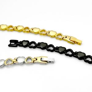 Custom Luxury Non Tarnish <b>14k</b> 18k <b>Gold</b> Plated 316l Stainless Steel Magnetic Heart <b>Bracelet</b> Bangle for Women - Product Image 3