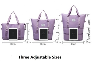 Bolsa de lona de viaje de gran capacidad, bolsa de gimnasio deportiva, bolsa de lona extensible resistente al agua con bolsillo seco y húmedo para hombres y mujeres - Product Image 6