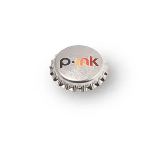 Italie Custom Nieuw Product Zilver 29Mm Metalen Dop Gepersonaliseerde Gedrukt Logo Aangepaste Fles Dop Voor Drank Frisdrank