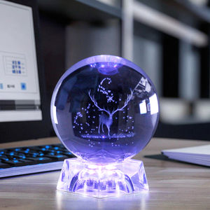 Çok iyi islam kristal el kupa küre şekli hediye dekor hatıra Dubai orta doğu için en çok satan işık gravür - Product Image 3