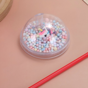 Gobelet à paille en plastique imprimé licorne magique pour enfants, 450 ml, avec couvercle décoratif en pompon, gobelet magique licorne - Product Image 5