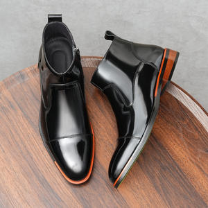 Bottes de travail vintage Amish de luxe haut de gamme pour hommes, imperméables, à lacets, avec semelle Goodyear et empeignes robustes en cuir véritable - Product Image 4