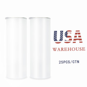 Gobelets isothermes droits blancs de 20 oz à double paroi, à bord plat et arqué, pour sublimation, en provenance de notre entrepôt américain - Product Image 2