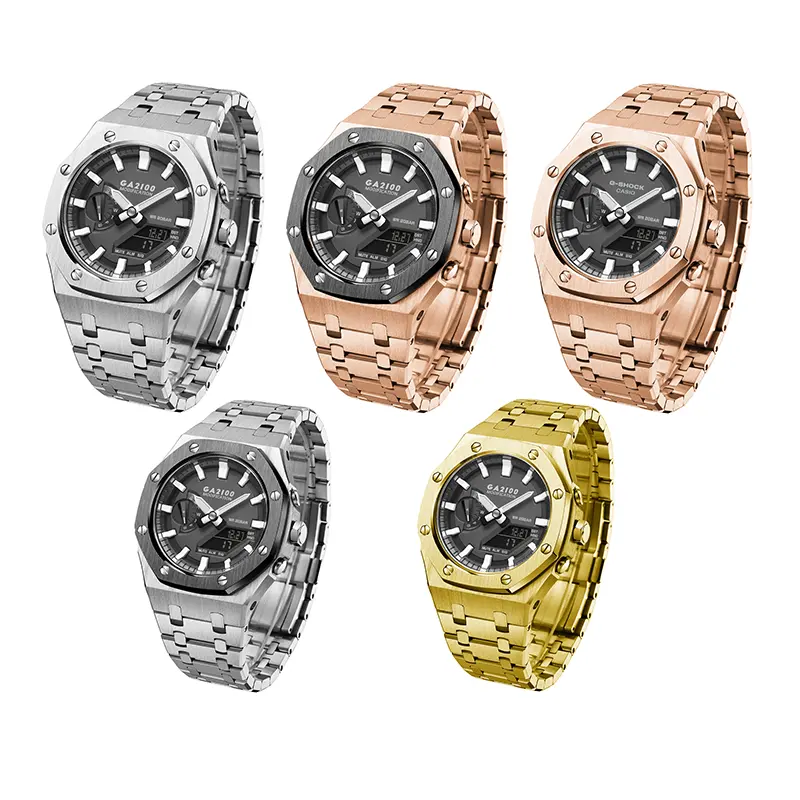 GA2100 Mod Metal Case Luxury Watch Band 316l Stainless Steel Watch Case AP Watch Modification For G Shock GA2100