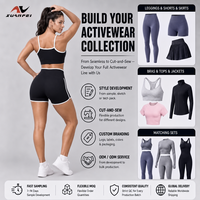 Ensemble de yoga 2 pièces noir sans coutures pour femme, avec détails contrastants, haut dos nu et short taille croisée en V, personnalisable avec logo OEM ODM, pour la gym, le fitness et l'entraînement