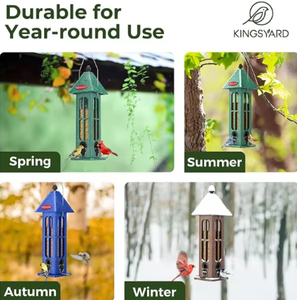 Comedero para Pájaros con Logotipo Personalizado, Colgante para Exteriores, de Plástico Reciclado, 4 Puertos, 3 Libras de Capacidad, para Azulejos, Pájaros, Loros y Palomas - Product Image 3