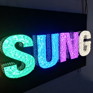 Diy 야외 다이아몬드 얼굴 Led 가장자리 조명 펀칭 구멍 조명 편지 기호 3D 측면 조명 광고 간판