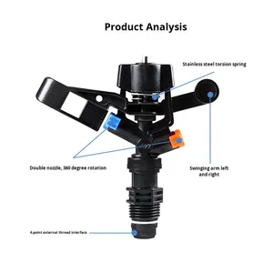 4-point External Thread Plastic Rain-shaped <strong>Sprinkler</strong> Garden <strong>Irrigation</strong> Watering 360 Degree Automatic Butterfly Spray Head - Product Image 4