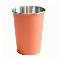 Mug à bière pour bar à domicile, en acier inoxydable 304, tasse simple paroi pour café, jus, boissons froides, finition brossée
