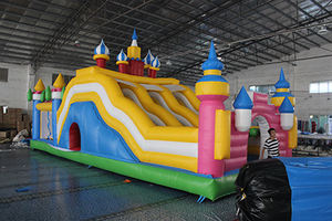 Casa de rebote bonita rosa con tobogán para interiores y exteriores, castillo hinchable, bola <span class=keywords><strong>Funhouse</strong></span> para niños, venta comercial - Product Image 4