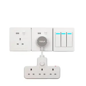BS Standard UK Plug 750 Degree High Temperature Cover Small & Portable 1 to Multiple Overload Switch Expansion Socket