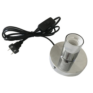 E27 LED Light Male Sochet Base Type to AC Power 220V US/EU Plug Lamp Holder Bulb Adapter Converter + ON/OFF Button Switch - Product Image 5