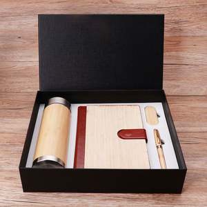 Ensemble de papeterie personnalisé en bambou écologique avec logo personnalisé, design tendance, carnet de notes scolaire ou de bureau, couverture rigide - Product Image 5