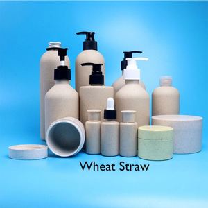 Eco Friendly Bioplastic Biodegradable Recyclable Plastic Lotion Foam Cosmetic Wheat Straw Pump Shampoo Bottle