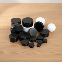 Boîtes en aluminium rondes noires vides personnalisées de 15 ml, 50 ml, 100 ml, 150 ml, contenants cosmétiques, pots avec couvercle à vis, boîtes de rangement pour bougies en métal