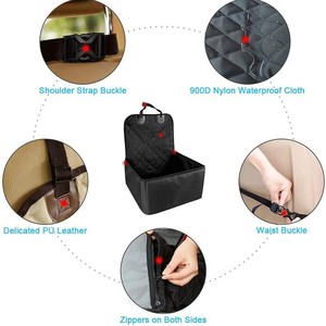 Funda para asiento de coche para mascotas, tela Oxford negra, 48x21x41cm, impermeable, protección para el asiento trasero para perros - Product Image 4