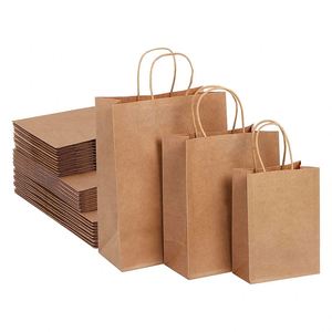 Kraft Paper <b>Bags</b> with Handles Eco-Friendly Gift Mixed Sizes for Retail Shopping Wedding Birthday Parties Kraft Paper <b>Bags</b> - Product Image 1