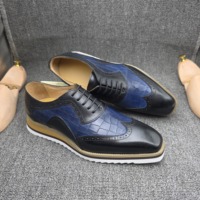 Chaussures décontractées pour hommes, en cuir véritable, légères, à plateforme, chaussures de créateur, 1 paire MOQ