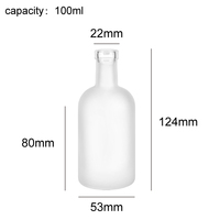 Bouteille de vin en verre haut de gamme à prix avantageux, 100 ml, 200 ml, 375 ml, 500 ml, 750 ml, bouteille de whisky ronde givrée avec bouchon, vente en gros
