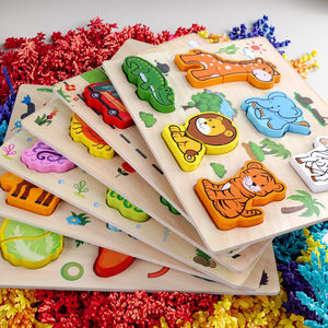 Bambini <span class=keywords><strong>Parola</strong></span> Sup <span class=keywords><strong>Gioco</strong></span> di Legno Educativi Dollhouse 3D di Apprendimento Di Puzzle Animali Giocattoli Montessori - Product Image 6