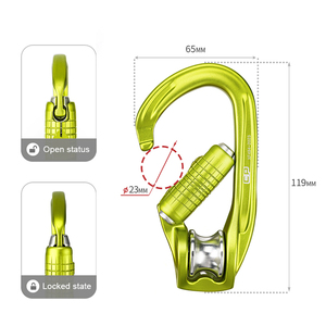 22kn an toàn ngoài trời Carabiner với khóa tự động ròng rọc vít cổng Twist khóa cho leo núi và chiều cao làm việc loại an toàn móc - Product Image 6
