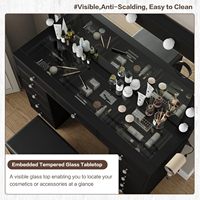 Table de maquillage personnalisée multifonctionnelle pour la maison Armoire de rangement moderne simple pour chambre Commode éclairée pour hôtel Salle de bain en bois