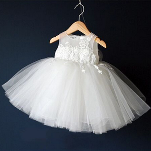 Feishiluo abito da <span class=keywords><strong>sposa</strong></span> in Tulle di pizzo avorio con stampa floreale con Appliques ricamato abito da festa per bambini per ragazze di fiori per le spose - Product Image 4