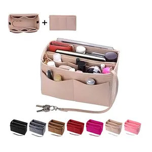 OEM ODM Felt bag Organizer Insert Multi-Pocket Handbag for cosmetic makeup felt bag organizer handbag luxury bag organizer
