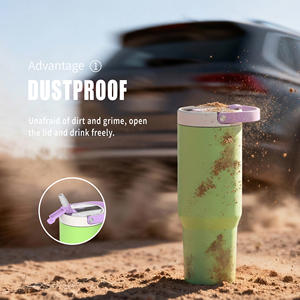 Taza de Viaje Emode OEM Design de 32 oz con Pajita Abatible Antipolvo, <span class=keywords><strong>Vaso</strong></span> Térmico de Acero Inoxidable con Asa de Transporte Fácil - Product Image 4