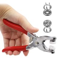 Outil d'installation de boutons à cinq broches Kit d'outils à pression en métal Snap Ring Pince de fixation de ceinture Kit d'outils de serrage pour la couture de vêtements