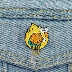 Lucu ini adalah halus Enamel pin petualangan permainan D20 dadu bros kerah lencana pakaian hadiah perhiasan untuk teman - Product Image 1