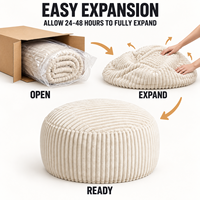 Canapé-lit pouf surdimensionné en mousse déchiquetée, emballé compressé, pour salon et mobilier de cinéma maison