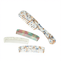 Peigne à cheveux portable antistatique en acide acétique Duo Wei Jewelry avec design géométrique, dents larges, mini peigne délicat