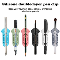 YDS Petits supports muraux auto-adhésifs pour organiser le bureau, porte-crayons et stylos pour tableau noir, supports à clips en silicone pour marqueurs