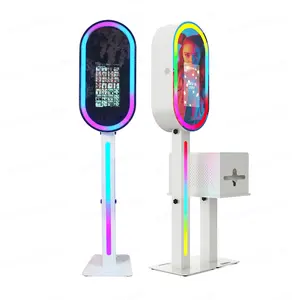 Glamour Photo Booth Oval Spiegel Foto kiosk mit Drucker kamera Mini PC optional 13,3 "Bildschirm Windows System Photo booth Shell