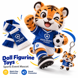 Mascotte en peluche personnalisée Coupe de football, personnage brodé avec logo, pour cérémonie de remise des trophées, cadeau pour le terrain de jeu, jouets promotionnels - Product Image 1
