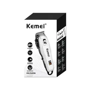 Kemei pg809a aparador de cortar cabelo, para homem, à prova d' água, iluminado, máquina de cortar cabelo, elétrico