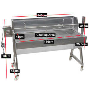 1500mm Stainless Steel Charcoal BBQ <strong>Grill</strong> Spartan Pig Spit Roaster <strong>Grill</strong> - Product Image 6