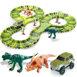YongnKids ديناصور لعب أطفال-مسار سيارات مجموعة بسيطة تجميع من متغير المسار ديناصور ألعاب الحديقة