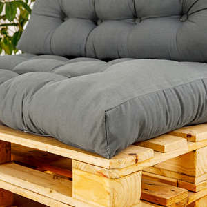 Coussin de siège <span class=keywords><strong>pour</strong></span> <span class=keywords><strong>palette</strong></span> de terrasse imperméable haute densité avec support ergonomique <span class=keywords><strong>pour</strong></span> le dos et oreiller de repos <span class=keywords><strong>pour</strong></span> usage quotidien en extérieur, jardin et terrasse - Product Image 4