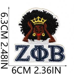 Set de Parches de la Hermandad Zeta Phi Beta - Parches Bordados con Letras Griegas para Chaquetas, Bolsos y Ropa - Product Image 4