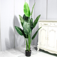 Künstlicher Palmen-Bananenbaum aus PVC/PE-Kunststoff für Innen- und Außenbereich, umweltfreundlich, langlebig, leicht, realistisch, UV-beständig