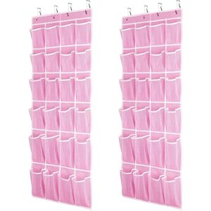 Hanging Shoe Organizer 24 Mesh Pockets Non-Woven Fabric <b>Over</b> <b>Door</b> Storage Bag 58x21inch Large Capacity Rectangle Shape - Product Image 1