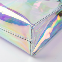 Sac de plage en PVC imperméable, sac transparent holographique iridescent, sac de voyage d'été en plein air, sac à main transparent laser