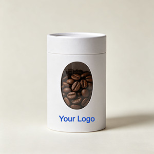 Caja de embalaje cilíndrica ecológica personalizada para té y café, tubo de papel, tubo de cartón redondo con ventana - Product Image 1
