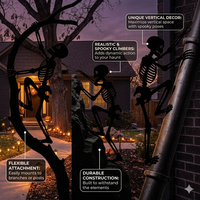 Décoration d'Halloween : Silhouette de fantôme grimpeur en métal, piquets de jardin, accessoires suspendus effrayants pour décoration extérieure de jardin, d'arbre ou de mur
